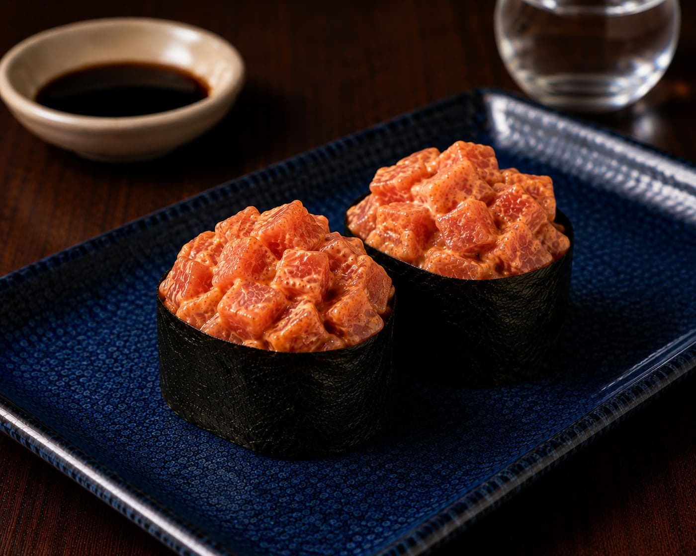 Spicy Tuna Gunkan from Miyora Sushi pre-order sushi menu in St Neots